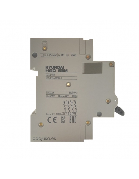 Disjoncteur magnéto-thermique 4 pôles 6A (4x6A) – Hyundai Electric