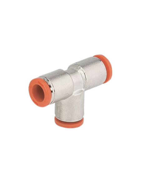 Raccord T intermédiaire instantané tube 4mm - Metal Work | ADAJUSA