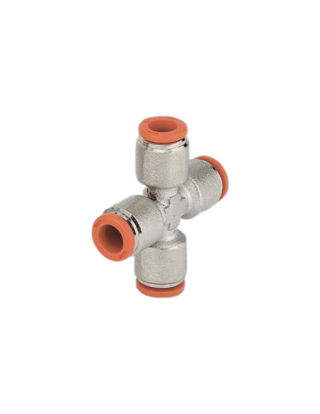 Raccord croix intermédiaire tube 4mm - Metal Work | ADAJUSA