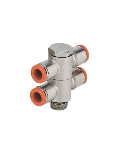 Double adjustable fitting 2 bodies 1/8 tube diameter 4mm - Metal Work
