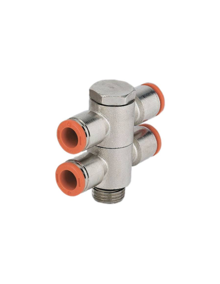 Double adjustable fitting 2 bodies 1/8 tube diameter 4mm - Metal Work