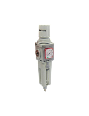Pneumatic filter-regulator 1 0-12 bar semi-automatic purge size 3 FRL EVO series - Aignep