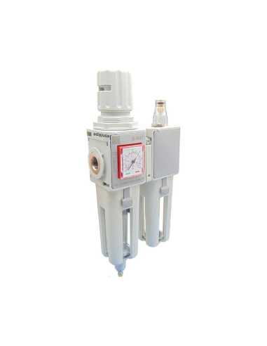 Filtre pneumatique groupe 1 régulation 0-8 bar purge automatique taille 3 série FRL EVO - Aignep