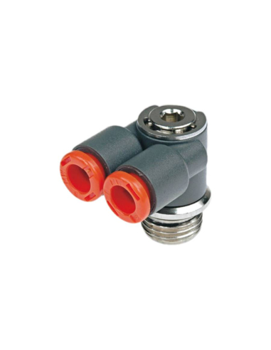 Y side fitting 1/4 tube diameter 8mm technopolymer - Metal Work
