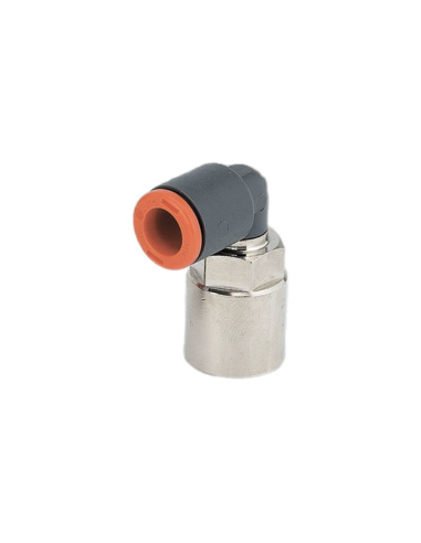 Raccord coudé cylindrique pivotant femelle 1/8 tube 8mm technopolymère - Metal Work