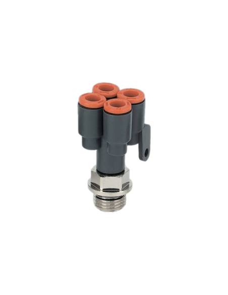 Double Y fitting 1/8 inlet and 6mm diameter outlet technopolymer - Metal Work | ADAJUSA
