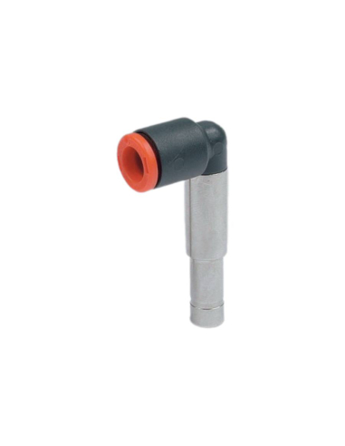 L fitting tube 6mm with long spike 6mm technopolymer - Metal Work