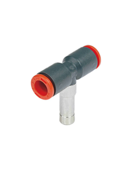 Raccord en T tube 10 mm avec épi central en technopolymère 10 mm - Metal Work | ADAJUSA