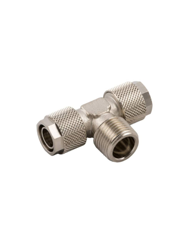 Raccord en T filetage central conique 1/8 tube 8/6 Série 1000 - Aignep