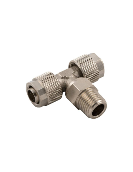 Adjustable T-fitting with 1/8 conical central thread, tube 8/6, Series 1000 - Aignep | ADAJUSA