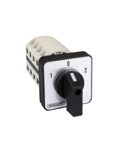 4 pole cam switch 20A 1-0-2 black handle (90º)