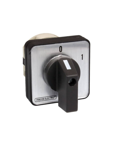 Single-phase cam switch 2 poles 25A ON-OFF black handle (90º)