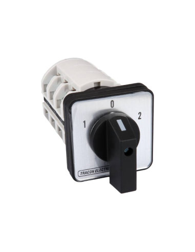 Three-phase 3-pole cam switch 25A 1-0-2 black handle (90º)