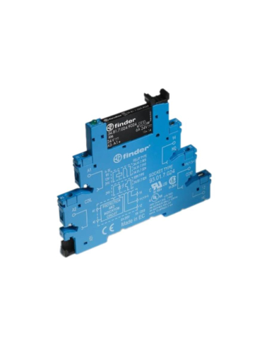 Relais statique (SSR) 24Vdc 1 contact 2A avec embase rail DIN - SÉRIE FINDER 38