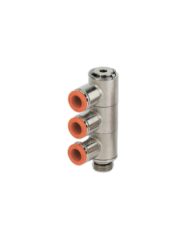 Raccord tournant 3 corps 1/8 tube diamètre 8mm - Metal Work