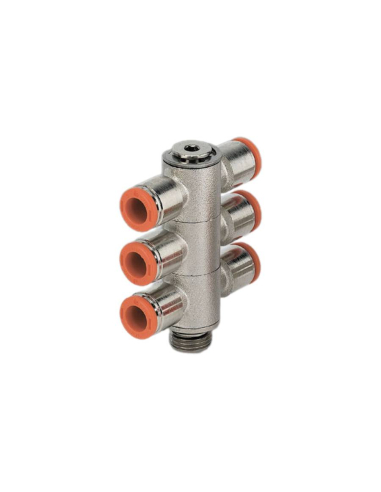 Raccord pivotant double 3 corps 1/4 tube diamètre 10mm - Metal Work