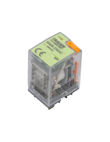 Miniature relay 24Vdc 2 contacts 12A light indication