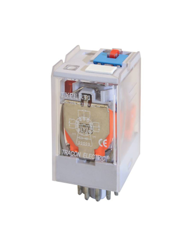 Relais de puissance 24Vdc 3 contacts 10A avec indication mécanique et lumineuse