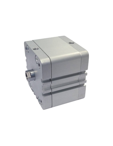 Compact pneumatic cylinder 80x80mm double acting female rod ISO 21287 - Aignep
