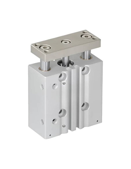 Double guide pneumatic cylinder 16x125mm double acting sliding bushing compatible SMC - Mindman | ADAJUSA | price