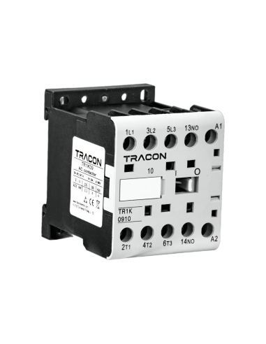 Mini contacteur triphasé 9A 400Vac contact auxiliaire fermé NC série TR1K