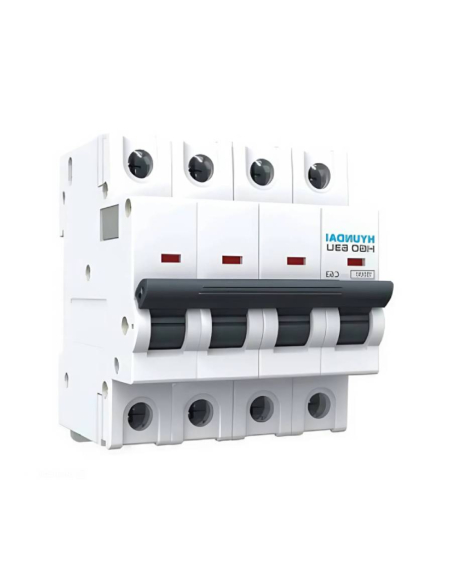 DC 4 pole 16A bipolar magnetothermic switch Hyundai HGD63-D4P016C | ADAJUSA | price