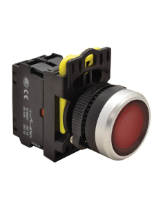 Bouton poussoir électrique lumineux rouge 22mm en plastique NYG3-LR | ADAJUSA | prix
