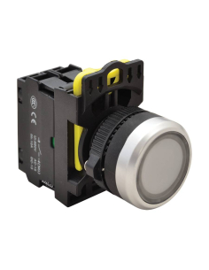 Bouton poussoir électrique lumineux blanc 22mm en plastique NYG3-LW | ADAJUSA | prix