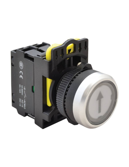 Bouton poussoir électrique blanc "↑" 22mm en plastique NYG3-P3 | ADAJUSA | prix