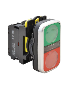 Bouton poussoir double arrêt en plastique 22 mm NYG3-D | ADAJUSA | prix
