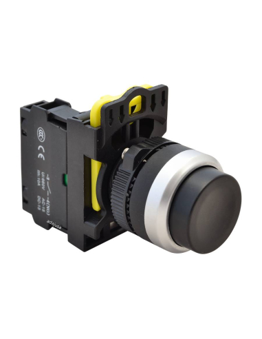 Black protruding pushbutton open contact (NO) - NY Series