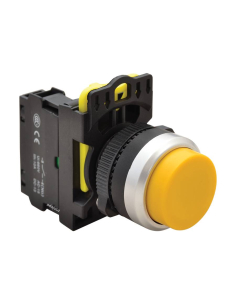 Bouton poussoir électrique jaune avec verrouillage NYK3-HW | ADAJUSA | prix
