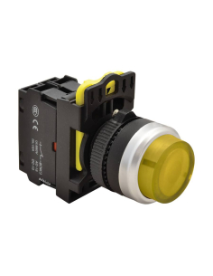 Yellow illuminated push button, 22mm protruding, made of plastic, NYG3-HLY | ADAJUSA | Price