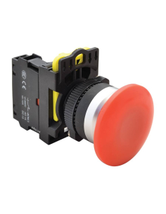 Bouton poussoir champignon rouge 40mm en plastique NYG3-MR | ADAJUSA | prix
