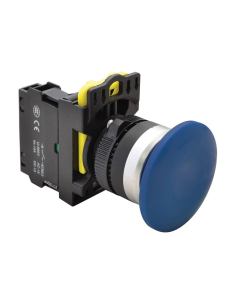 Bouton poussoir champignon bleu 40mm en plastique NYG3-MY | ADAJUSA | prix