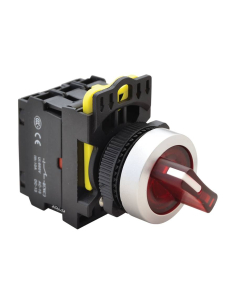 Sélecteur lumineux rouge 2 positions 1NO+1NC 22mm NYK3-SL21R| ADAJUSA : prix