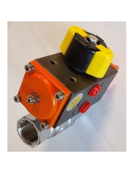 1/2 2/2-way valve with pneumatic rotary actuator