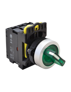 Green luminous selector switch 2 positions with return 1NA+1NC 22mm NYK3-SL24G | ADAJUSA : price