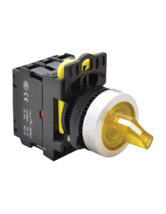 Yellow luminous selector 2 positions with return 1NA+1NC 22mm NYK3-SL24Y | ADAJUSA : price