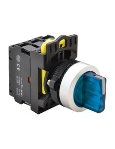 Sélecteur lumineux bleu 3 positions avec retour 2NA 22mm NYK3-SL34B : ADAJUSA : prix