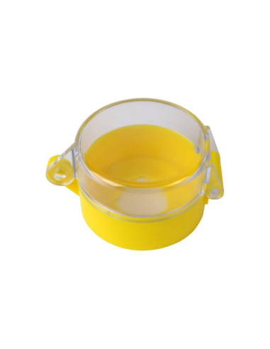 Couvercle avec couvercle verrouillable pour la protection du bouton-poussoir