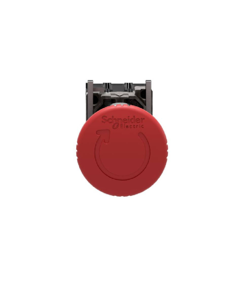 Mushroom stop button diameter 40 metallic 2NC+1NO XB4 SCHNEIDER : ADAJUSA : price
