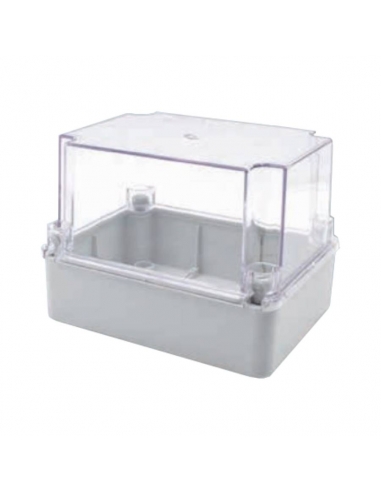 Boîte en plastique 310x230x180mm couvercle transparent lisse