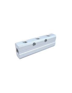 Distributeur double 2 entrées 1/4 - 6 sorties 1/8 en aluminium - Aignep | ADAJUSA