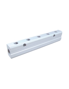 Distributeur double 2 entrées 1/4 - 10 sorties 1/8 en aluminium - Aignep | ADAJUSA