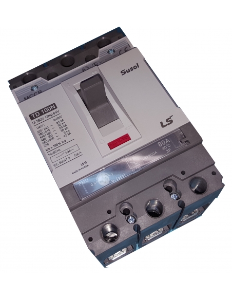Interruptor automático caja moldeada tripolar 3 polos 100A
