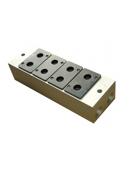 Base multiple pour électrovannes 1/4 3 voies série Mindman 220 - ADAJUSA