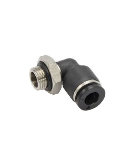 Racor cylindrical rotating elbow M6 tube Ø6 - ADAJUSA